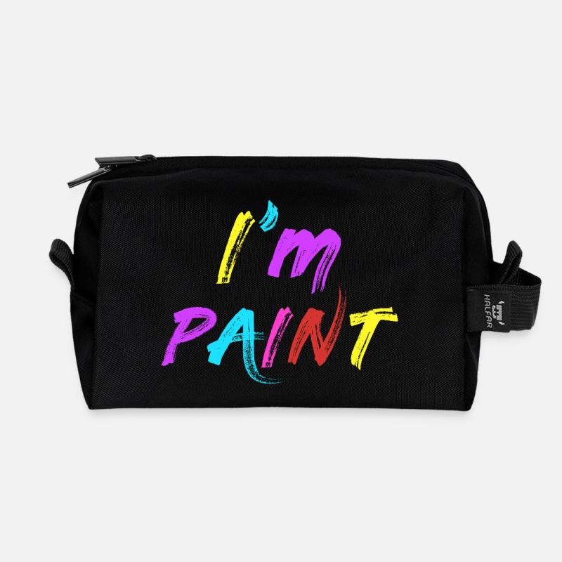 I'M PAINT - I Love to Finger Paint - Fingerfarben - Recycelte Kulturtasche - Schwarz