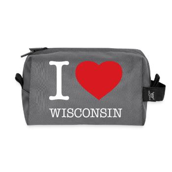I LOVE WISCONSIN - Recycled Toiletry Zip Bag - anthracite - Front