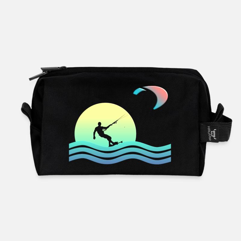 Windkind Kitesurfer - Recycelte Kulturtasche - Schwarz