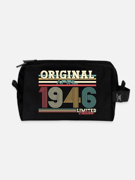 80. Geburtstag Original April Jahrgang 1946 - Recycelte Kulturtasche - Schwarz