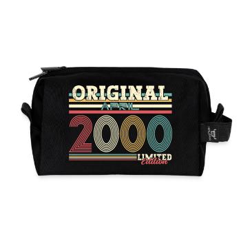 25ème anniversaire cadeau mari Original avril 2000 - Trousse de toilette en tissu recyclé - noir - Devant