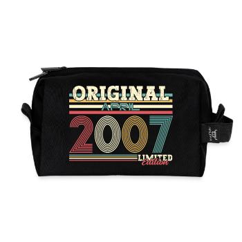 18ème anniversaire cadeau mari Original avril 2007 - Trousse de toilette en tissu recyclé - noir - Devant