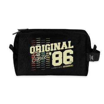 1986 Vintage Vintage Rétro Cadeau d’anniversaire - Trousse de toilette en tissu recyclé - noir - Devant