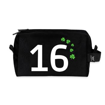 16 - Recycelte Kulturtasche - Schwarz - Vorne