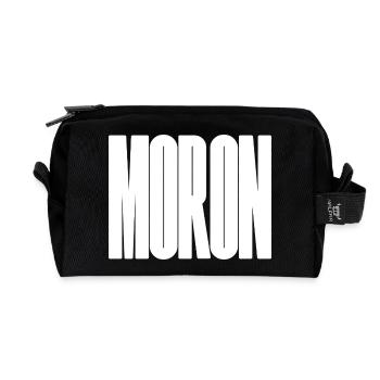 Moron - big and bold typographical design - Recycled Toiletry Zip Bag - black - Front