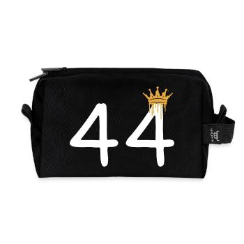 Artistic number crown 44 print for trendy looks - Recycled Toiletry Zip Bag - black - Front