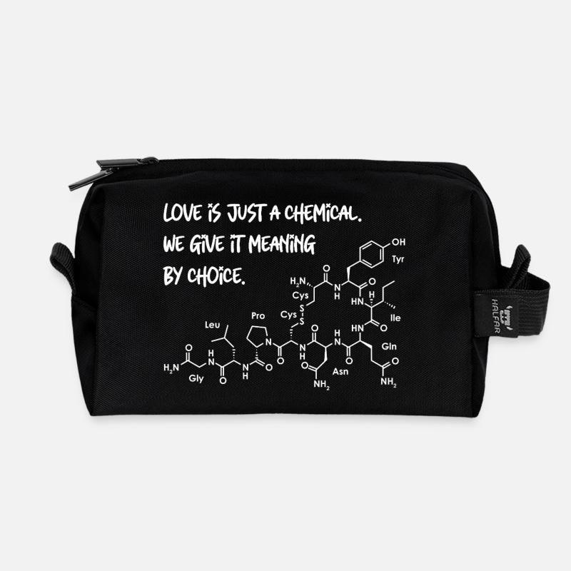 Liebe ist nur eine Chemikalie - Recycelte Kulturtasche - Schwarz