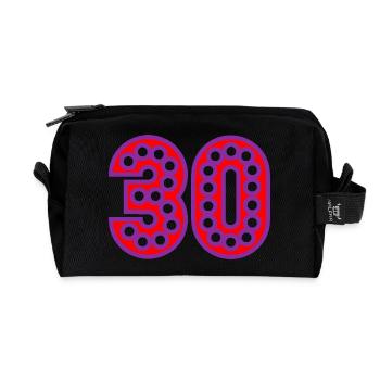 30. 30 YEARS. 30th ANNIVERSARY. 30 YEARS ANNIVERSARY. - Recycled Toiletry Zip Bag - black - Front