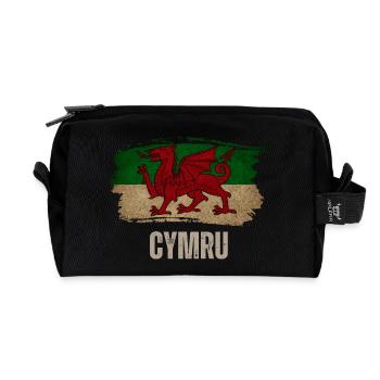 Grunge-walisische Flagge, Vintage Wales - Recycelte Kulturtasche - Schwarz - Vorne