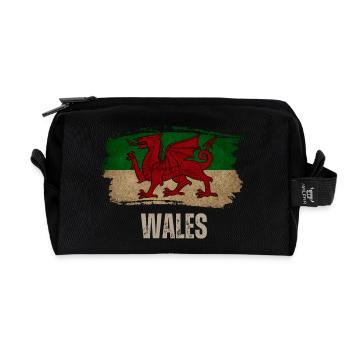 Flagge von Wales, walisischer Stolz - Recycelte Kulturtasche - Schwarz - Vorne