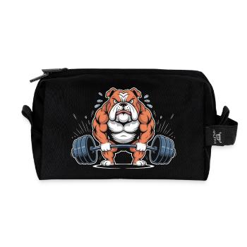 Power bulldog lifting - Recycled Toiletry Zip Bag - black - Front