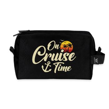 Summer Vacation On Cruise Time Cruising Trip - Recycled Toiletry Zip Bag - black - Front