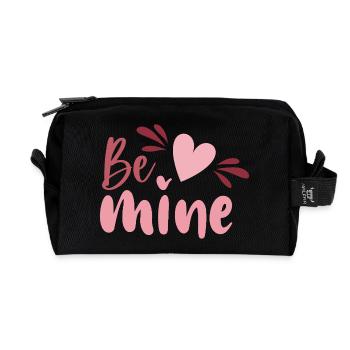 Be Mine Heart Skript - Recycelte Kulturtasche - Schwarz - Vorne