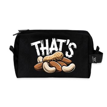 C’EST un drôle de dire de noix avec des amandes à la cacahuète - Trousse de toilette en tissu recyclé - noir - Devant
