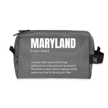 Maryland Flag Power Motif - Recycled Toiletry Zip Bag - anthracite - Front