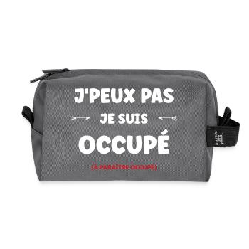 I can't, I'm busy - Recycled Toiletry Zip Bag - anthracite - Front