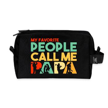 My Favorite People Call Me Papa Logging Worker - Recycled Toiletry Zip Bag - black - Front