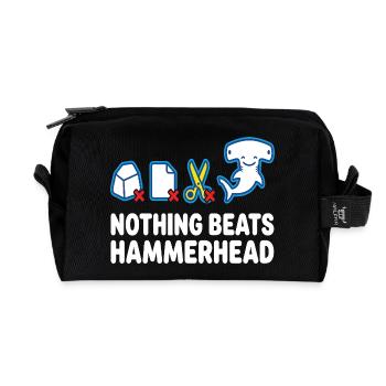Nothing Beats Hammerhead Hammerhai Motiv - Recycelte Kulturtasche - Schwarz - Vorne