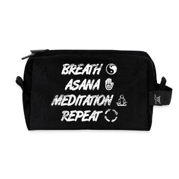 Breathing Asana Meditation Repetition - Recycled Toiletry Zip Bag - black - Front