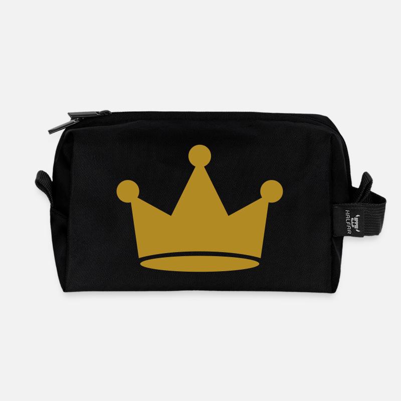Krone - Recycelte Kulturtasche - Schwarz