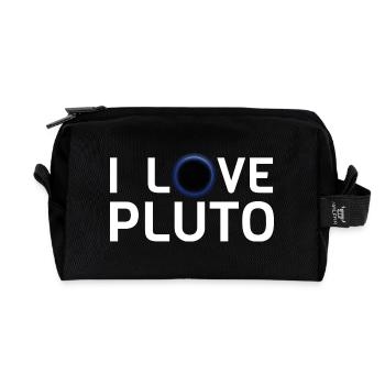 I love pluto - Recycled Toiletry Zip Bag - black - Front
