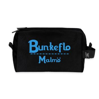 Centrum Malmö – Blue Text Design - Recycled Toiletry Zip Bag - black - Front