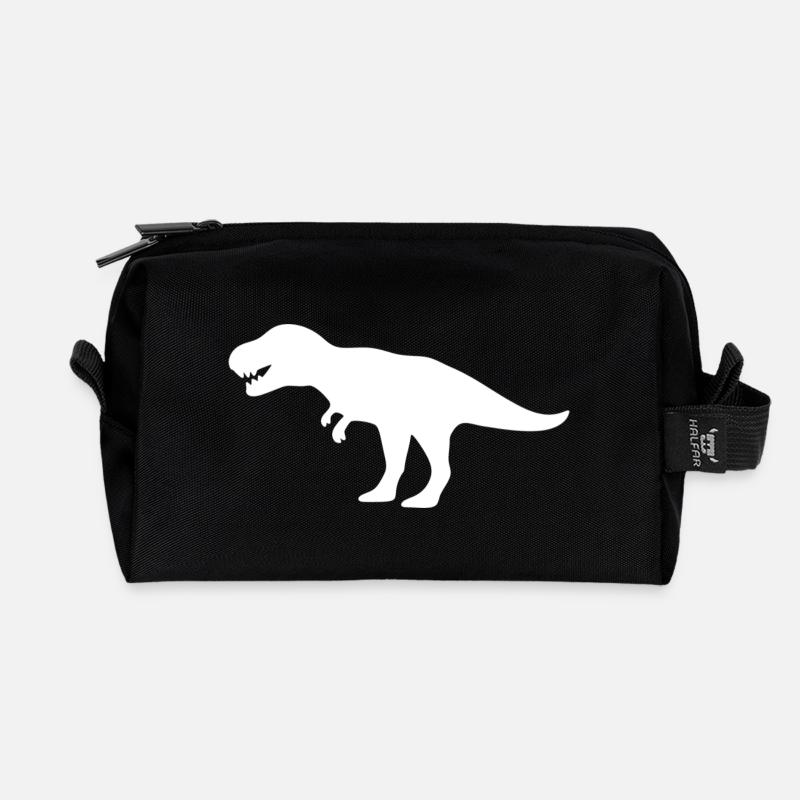 Dinosaurier - Recycelte Kulturtasche - Schwarz