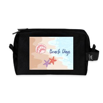 Beach Days Beach Motifs Starfish - Recycled Toiletry Zip Bag - black - Front