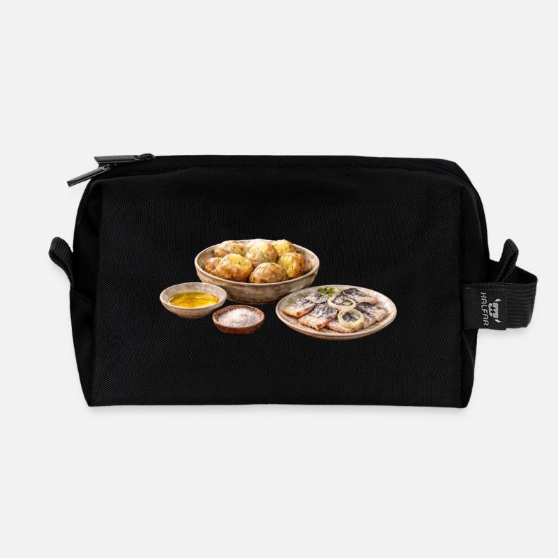 Ofenkartoffeln mit Olija und Selödka - Recycelte Kulturtasche - Schwarz