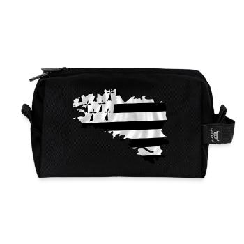 Map of Britain - Recycled Toiletry Zip Bag - black - Front
