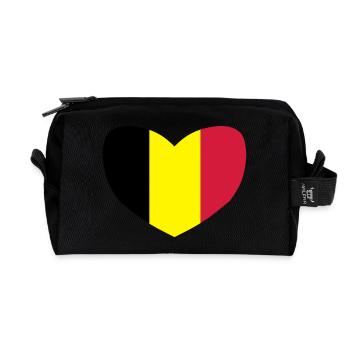 I love Belgium - Trousse de toilette en tissu recyclé - noir - Devant