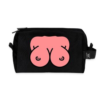 Breasts - Breasts - Boobs - Recycled Toiletry Zip Bag - black - Front
