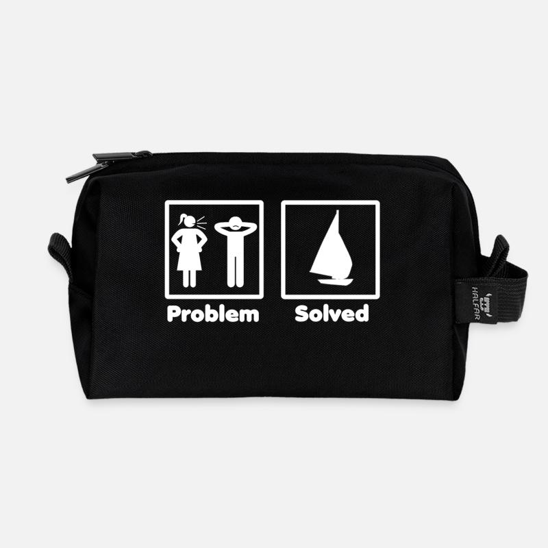 problem solved segeln segler - Recycelte Kulturtasche - Schwarz