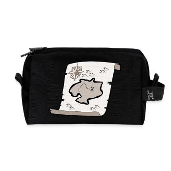 treasure map - Recycled Toiletry Zip Bag - black - Front