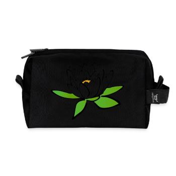 Lotus flower - Recycled Toiletry Zip Bag - black - Front
