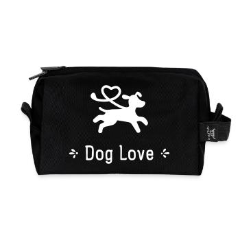 Dog Love - Recycelte Kulturtasche - Schwarz - Vorne