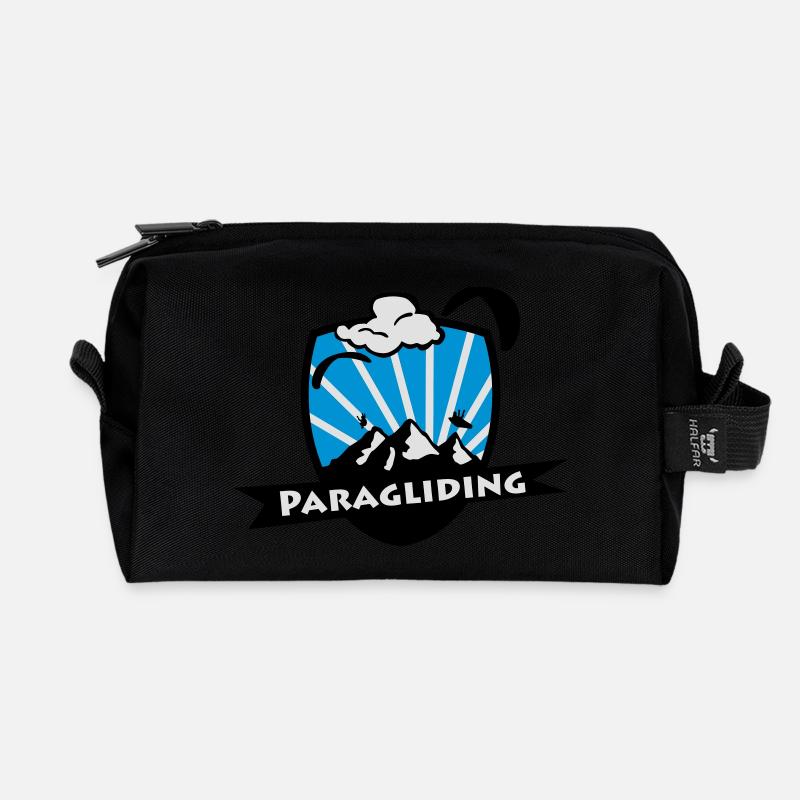 Paragliding / Paraglider Logo - Recycelte Kulturtasche - Schwarz