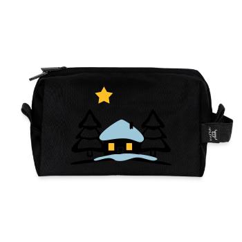 Maison de Noël au Pôle Nord - Trousse de toilette en tissu recyclé - noir - Devant