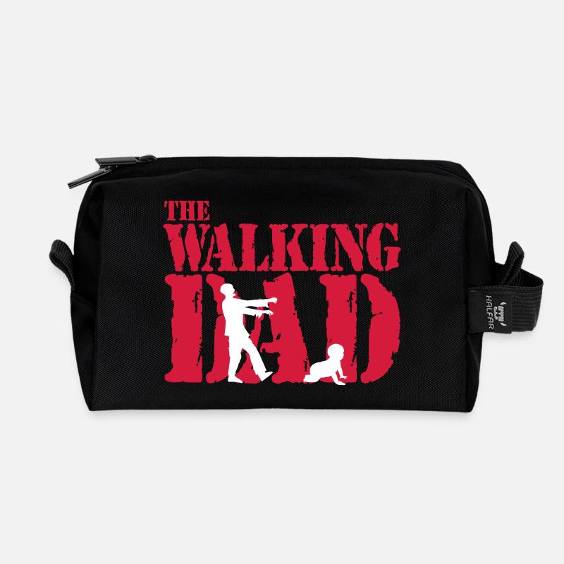 WALKING DAD - Recycelte Kulturtasche - Schwarz