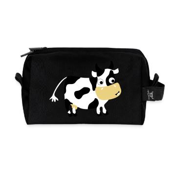 Lustige Kuh Luise - Bauernhof - Recycled Toiletry Zip Bag - black - Front