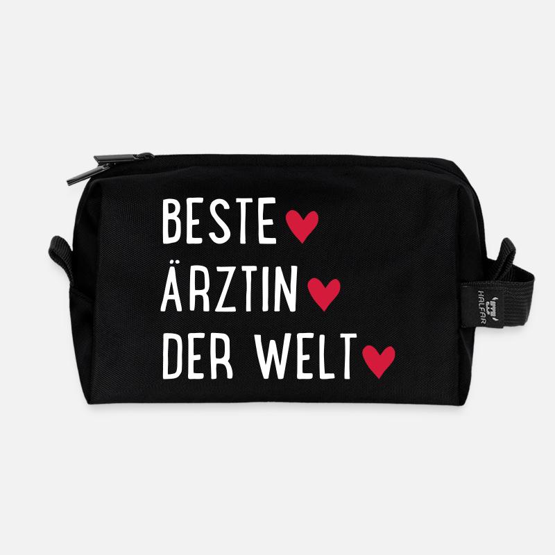 Beste Ärztin der Welt - Recycelte Kulturtasche - Schwarz