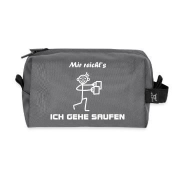 Mir reicht's - Ich gehe saufen - Recycelte Kulturtasche - Anthrazit - Vorne