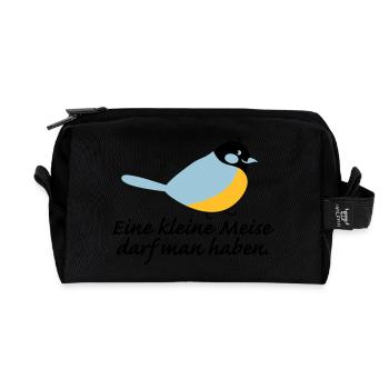 kleine Meise - Recycelte Kulturtasche - Schwarz - Vorne