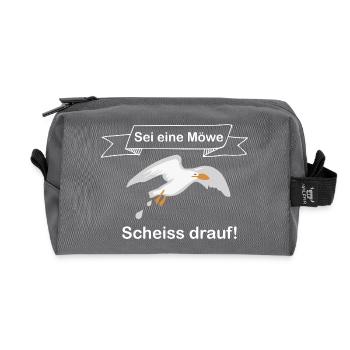 Humorvoller Seemotiv Druck - Recycelte Kulturtasche - Anthrazit - Vorne