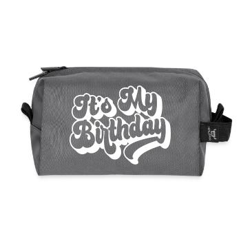 C’est mon anniversaire Cadeau et tenue de fête d’anniversaire cool - Trousse de toilette en tissu recyclé - anthracite - Devant