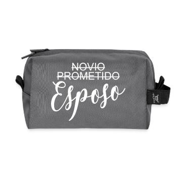 Novio Prometido Esposo Husband Groom Wedding Gift - Recycled Toiletry Zip Bag - anthracite - Front