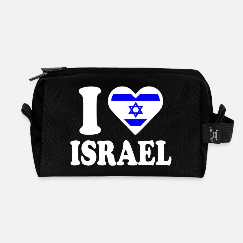 I love israel - Recycelte Kulturtasche - Schwarz