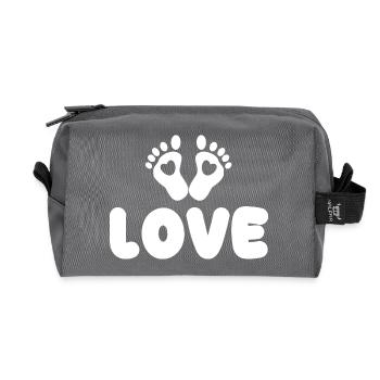 Grossesse Mère Cœur Bébé Pieds - Trousse de toilette en tissu recyclé - anthracite - Devant