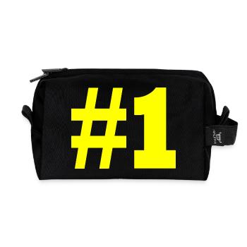 #1 - Recycelte Kulturtasche - Schwarz - Vorne