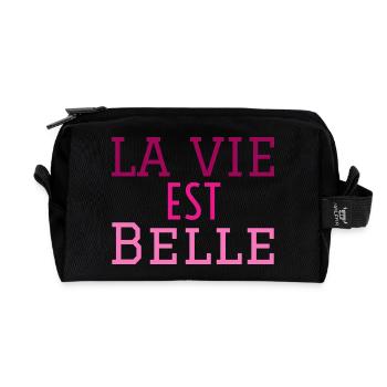 la vie est belle - Trousse de toilette en tissu recyclé - noir - Devant